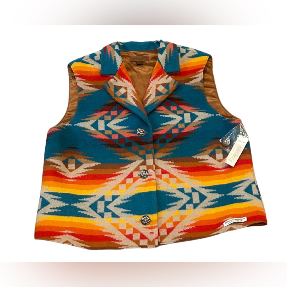 Pendleton Aztec Stripe Wool Blanket Vest | NWT Vintage | Size XL